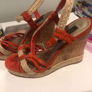 White House Black Market Orange Wedges